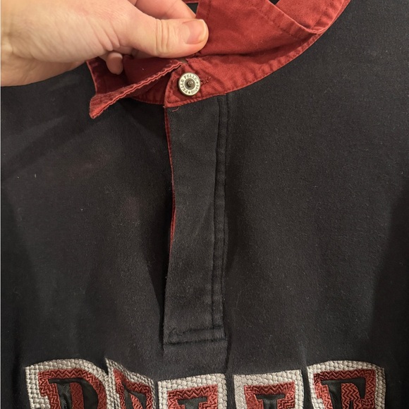 Pelle Pelle Black and Burgundy Rugby Shirt - size XL - Picture 10 of 15